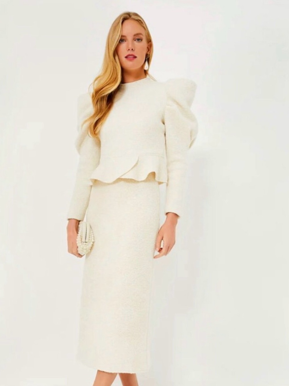 Tuckernuck Cream Pia Peplum Sweater (NWT) & Peri A-Line Skirt (NWOT)